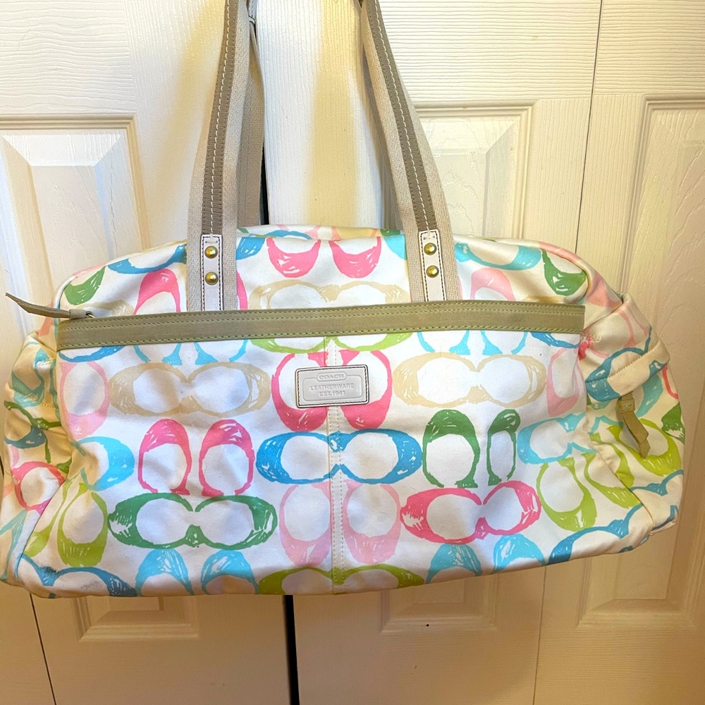 Large coach scribble diaper bag.